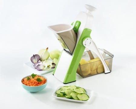 Mandoline cuisine à piston coupe légumes vertical - TAP'COUPE 