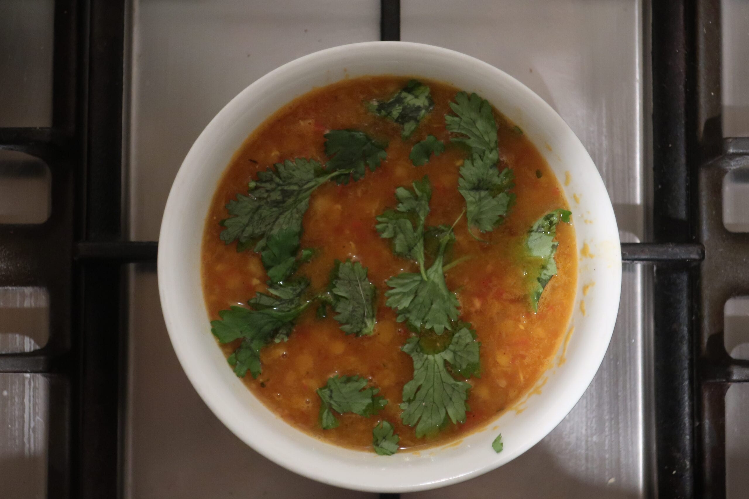 soupe de lentilles corail à l'indienne