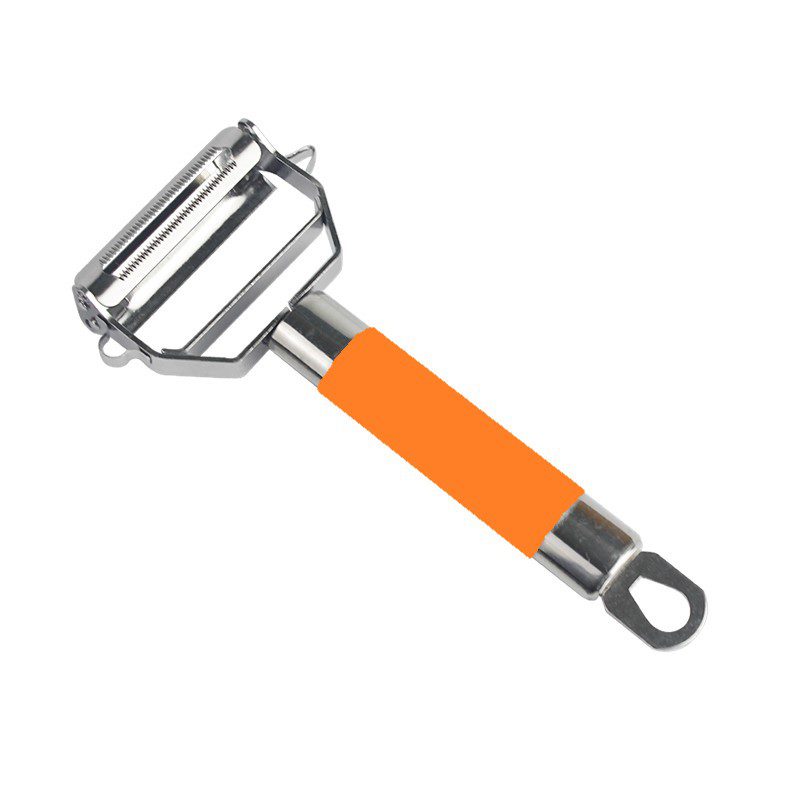 Râpe Multifonction De Cuisine - Pour Fromage, Légumes, Pommes De Terre - En Acier Inoxydable, Couleur Orange