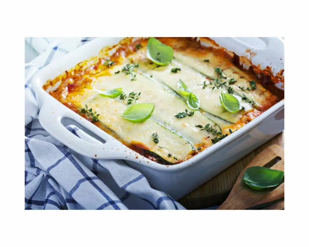 Recette de Lasagnes de lamelles de Courgettes Mozzarella et Parmesan