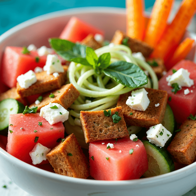 Recette saine et rapide de salade de spaghettis de concombre