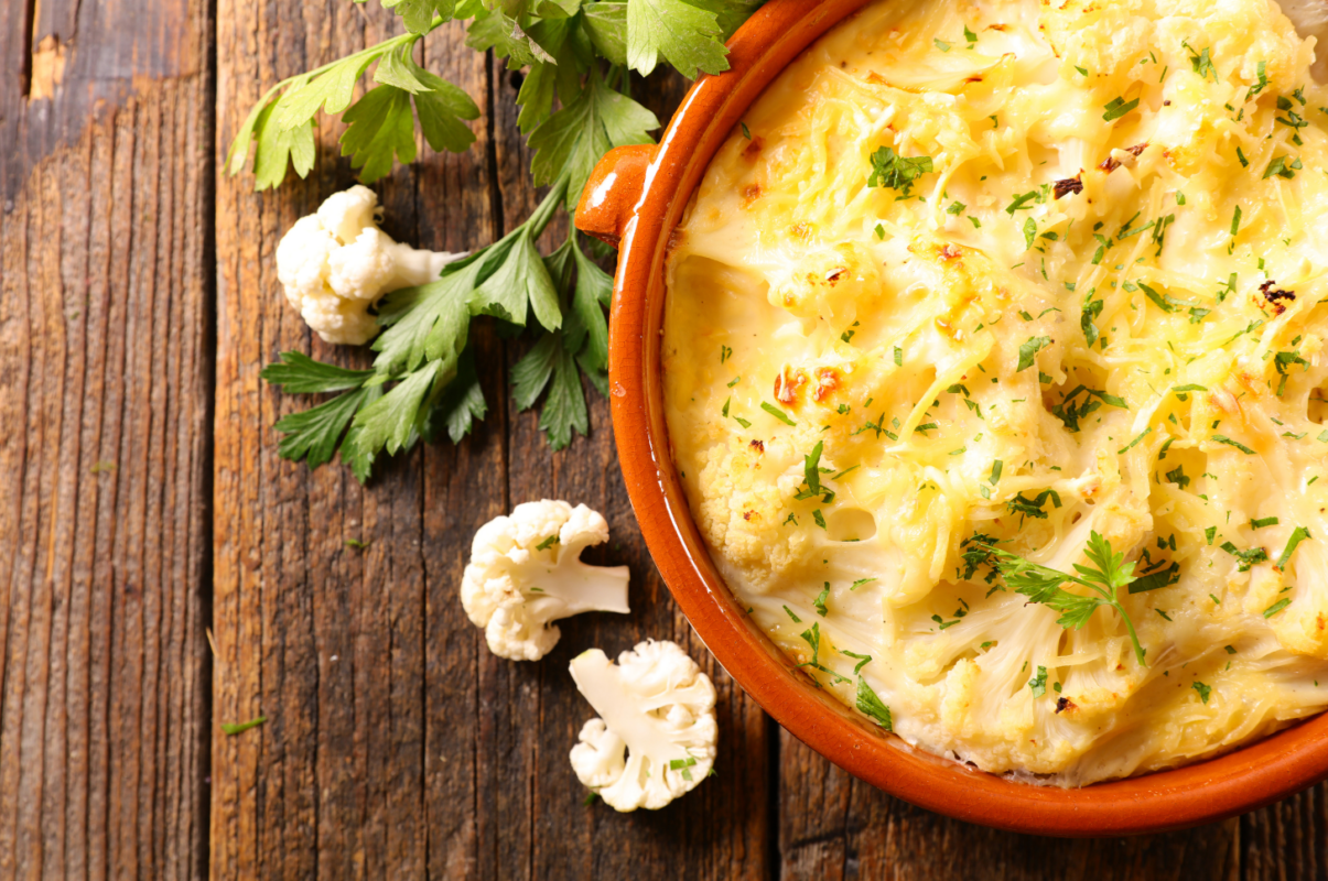 Gratin de chou fleur au fromage léger