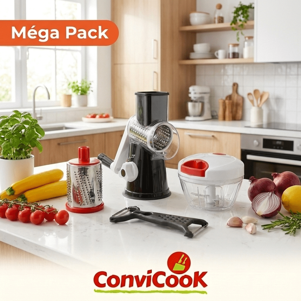 Pack Cuisine Essentiel 3 en 1 Noir et Rouge – Convicook